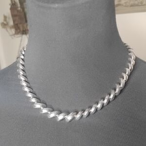Vintage Sterling Silver 18" Rope Twist Necklace